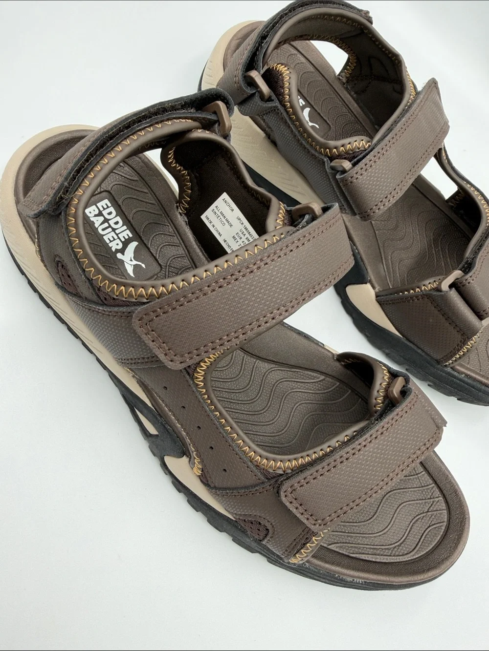 NWT Eddie Bauer Anchor Brown Sport Sandals Men’s Size 9M  Comfort Outdoor Hiking